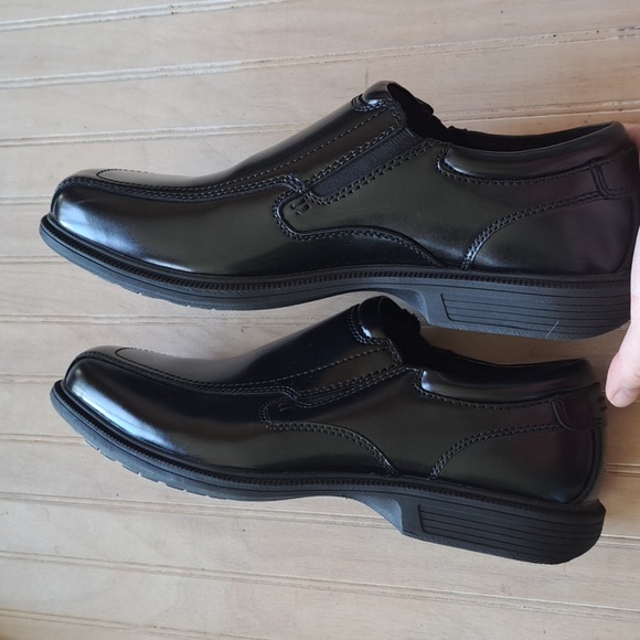 Nunn Bush Kore Bleeker Street Bike Toe Slip On Black Leather Comfort Dress Shoes main image 5